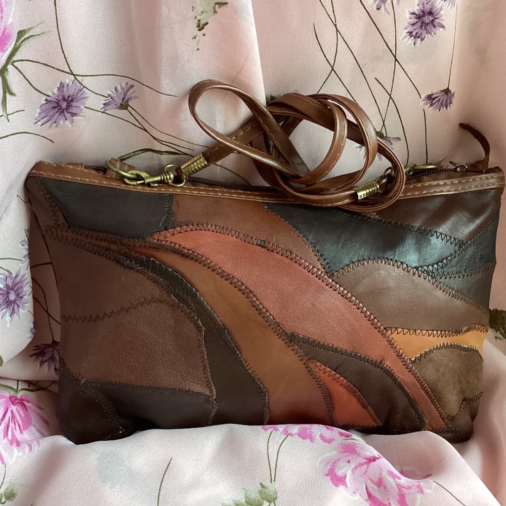 Leather Crossbody/Clutch Handbag